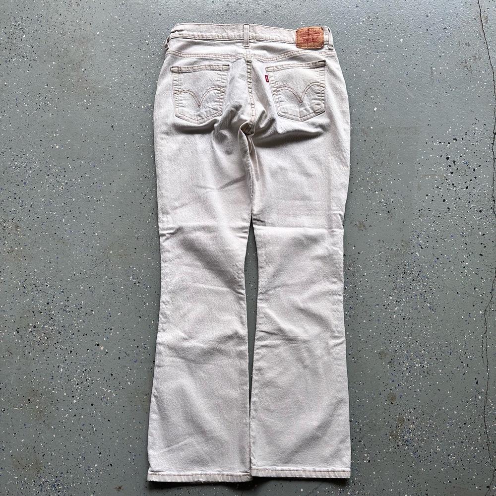 Levi's Jeans Womens Size 12M Off-White Cream Vintage Flared Wide Leg 515 Y2K - Picture 2 of 8